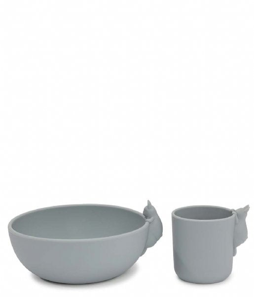 Bowl & cup set Bunny - Konges Sløjd (Quarry Blue)